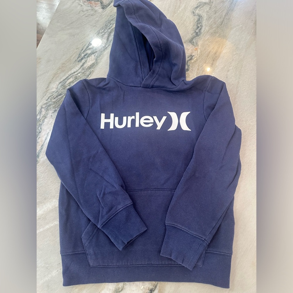 Boys Hurley Pullover Hoodie in Navy